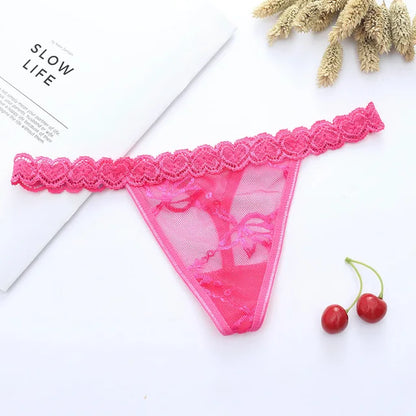 Custom Name Crystal Letter Thong Lace Bikini Panties Personality G-String Low Waist Briefs Sexy Body Jewelry for Lovers Gifts